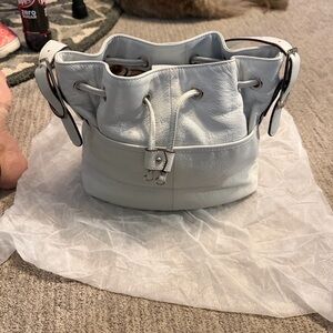 Tignanello Cream and Brown Shoulder Bag